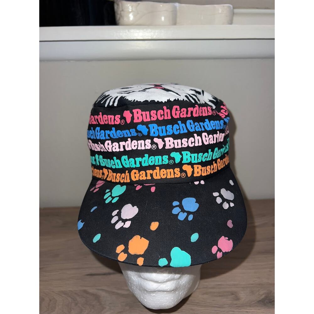 Vintage Busch Gardens Hat Headwear Cap White Tiger Painter OS